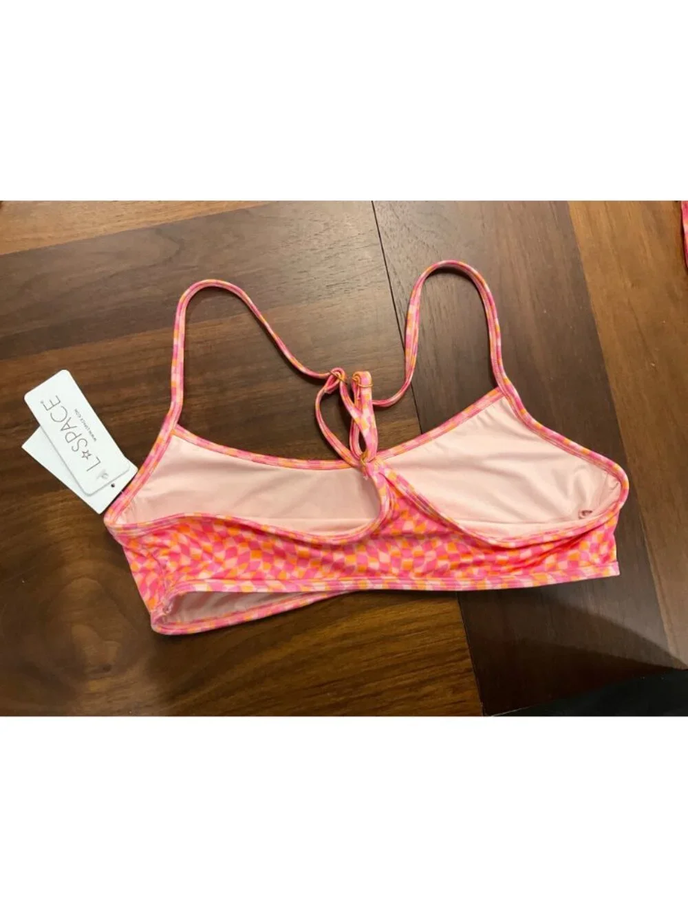 L*Space Pamela Bikini Top in Heat Waves Large New Womens Swimsuit